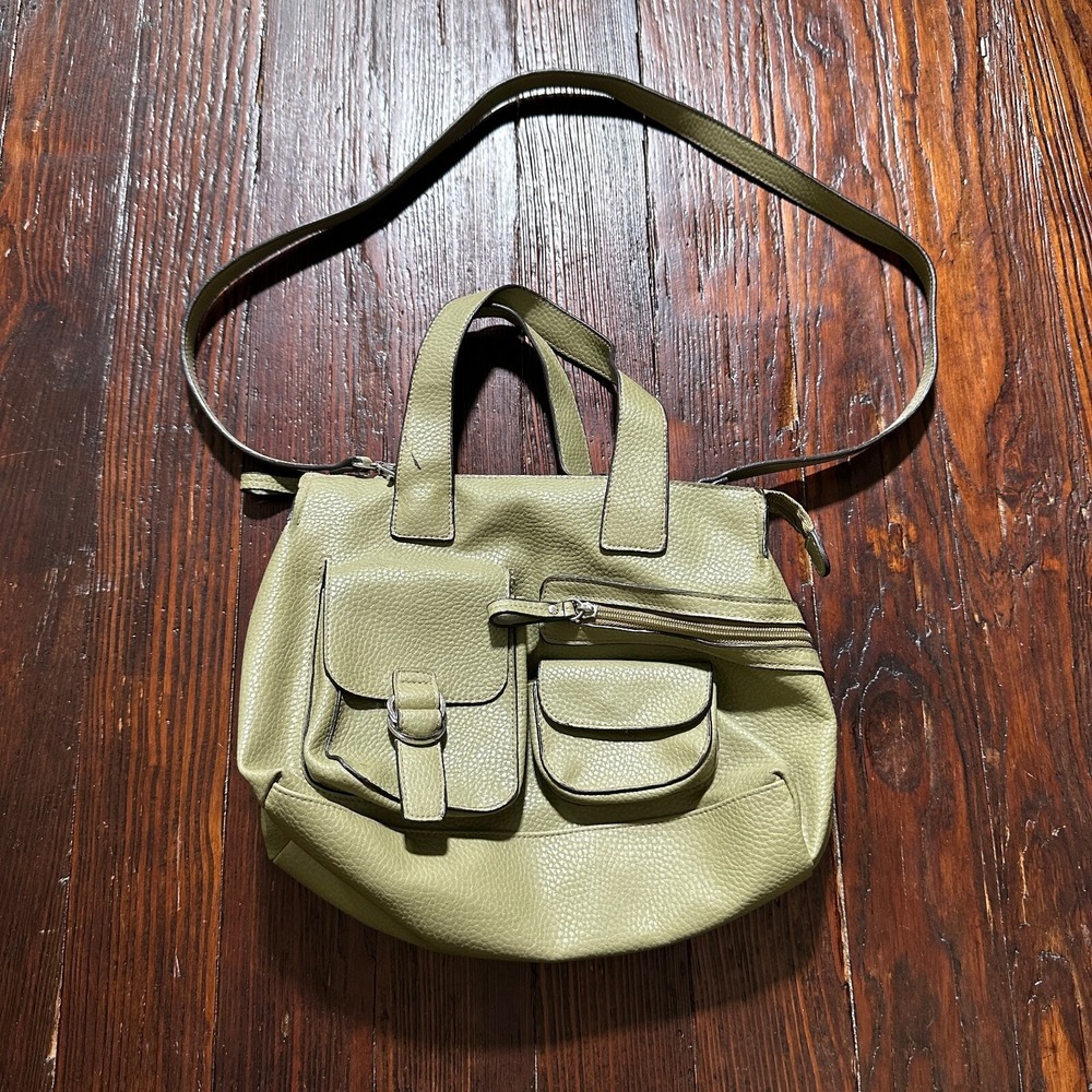 Relic Shoulder Purse Hand Bag Flap Pockets Sage Pastel Green w/ Strap - Picture 1 of 10